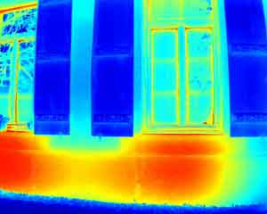 Déperdition thermique des radiateurs au travers du mur Thermographie